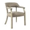 Large Set of 4 Solid Wood Dining Chairs with Upholstered,Office Desk Chair with Arms and Metal Rivets. PU Boss Captain's Chairs,Classic Accent Chairs for Home,Grey Legs & Rhino Grey CY-NX173UA view 3