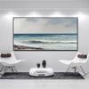 Abstract ocean, blue, seascape texture painting, 100% hand painted, living room wall decoration, acrylic abstract oil painting, office,(51 * 102cm) 20 * 40 Inches,Stretch+Black Frame view 3
