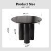 Black Round Table, 39.37" Kitchen Dining Table with 3 Powerful Support Legs, Modern Designed Round Table with Cream Smooth Surface and Round Edge for Kitchen,Dining Room and Livingroom view 2