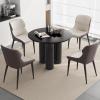 Black Round Table, 39.37" Kitchen Dining Table with 3 Powerful Support Legs, Modern Designed Round Table with Cream Smooth Surface and Round Edge for Kitchen,Dining Room and Livingroom view 4