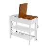 Narrow End Table with Charging Station, Side Table with 2 USB Ports & 2 Outlets, Nightstand with Storage, Sofa Bedside Table with 2 Open Storage Shelves & Drawer, Farmhouse End Table for Living Room W view 4