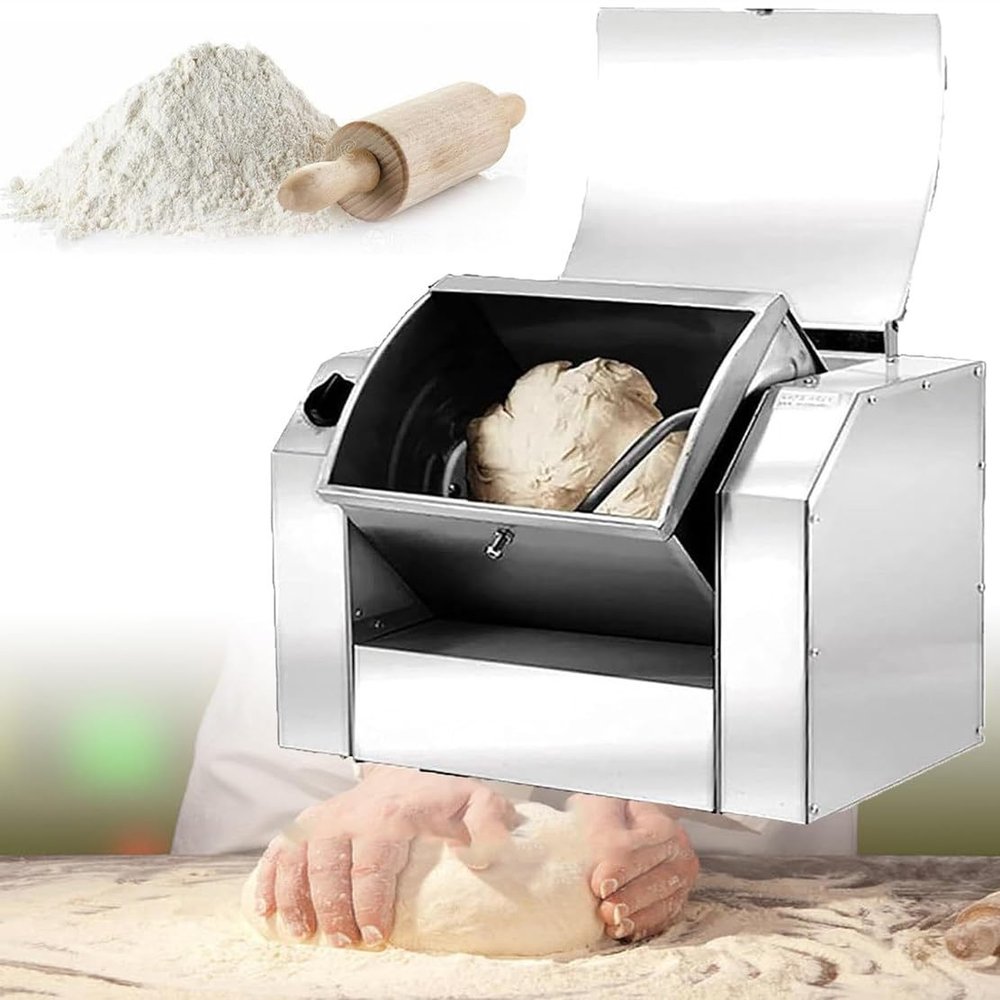 NYMFEA Commercial Dough Mixer,5 KG Kneading Capacity Flour Mixer,Electric Kitchen Food Mixer,Stainless Steel Dough Mixer Machine with Timing Function,for Pasta Noodle Pizza Making,3KG
