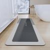 Deparnit Bath Mat Rug, Rubber Non-Slip Quick Dry Bathroom Rugs, Super Absorbent Bath Mat, Thin Floor Shower Mat Fit Under Door, Bath Rug for Bathtub, Shower and Sink (17"x59", Grey) view 1