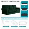 LZYLZH Sofa Cover with Separate Seat Cushions Covers and Backrests Covers Stretch Ektorp Sofa Covers Stylish Velvet Couch Slipcover Protector (Dark Green,3 Seat Set 7 PCS) view 3