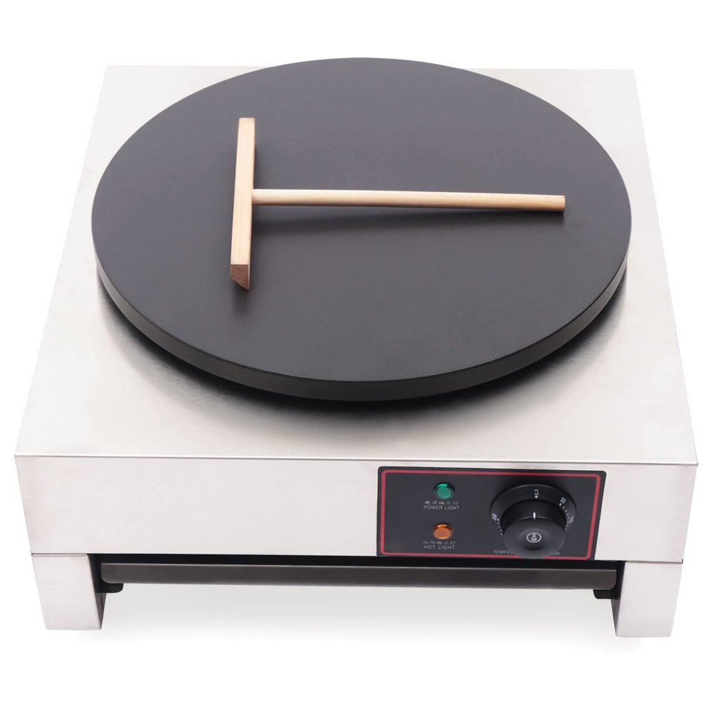 16" Commercial Pancake Crepe Maker,1700W 110V Electric Non Stick Hotplate Crepe Griddle Machine with Adjustable Temperature Control for Blintzes, Eggs, Tortilla