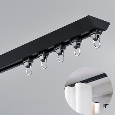 Ceiling Curtain Track, Sliding Door Black Straight Curtain TrackAluminium Alloy Ceiling Track For Curtains, Room Divider, Ceiling Curtain Track, Room Divider Curtain Rod, Easy Install, Flexible Ceili