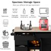 GOTOME Kitchen Island with Storage Island Cart with 8 Handle-Free Drawers Rolling Mobile Island Table with a Flatware Organizer 5 Wheels for Dining Room Home Bar(Black/KC-SK02AAB, 53.15"*18.5 "*37") view 2