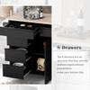 GOTOME Kitchen Island with Storage Island Cart with 8 Handle-Free Drawers Rolling Mobile Island Table with a Flatware Organizer 5 Wheels for Dining Room Home Bar(Black/KC-SK02AAB, 53.15"*18.5 "*37") view 3