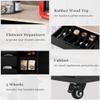 GOTOME Kitchen Island with Storage Island Cart with 8 Handle-Free Drawers Rolling Mobile Island Table with a Flatware Organizer 5 Wheels for Dining Room Home Bar(Black/KC-SK02AAB, 53.15"*18.5 "*37") view 4