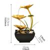LUNIZ Waterfall Fountain Iron Flowing Water Ornaments Desktop Fountain Living Room Decorations Landscape Desktop Humidifier for Home Office view 2