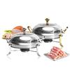 GFHVDC Round Stainless Steel Gold Accented Chafer,2.5L Catering Chafers Food Warmer, Stainless Steel Chafing Dish Durable Buffet Warmers with Fuel Holder for Kitchen Indoor,Gold,26CM view 4