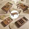Floor Table Tatami Table Breakfast in Bed Serving Tray Table Home Solid Wood Dining Table Bed Laptop Desk with Foldable Legs (Brown 65x35x22cm) view 4