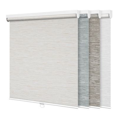 Boolegon Light Filtering Roller Shades Cordless Roller Blinds for Window Striped Jacquard Fabrics Protecting Privacy UV Protection Luxury Wrinkle Resistant Home Office, Beige, 69" W x 64" H