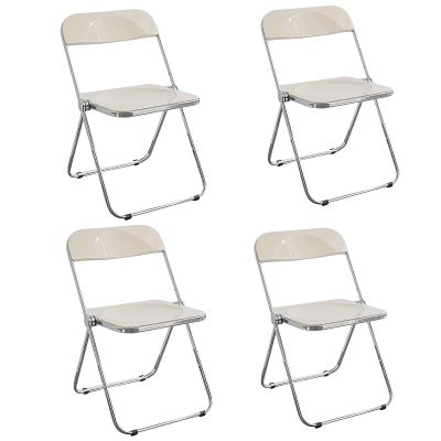 WHYATT Folding Chair, Outdoor Folding Chairs, Crystal Clear Chair, Event Chair, Foldable Clear Acrylic Folding Chair for Indoor and Outdoor (Color : White, Size : Four handfuls)