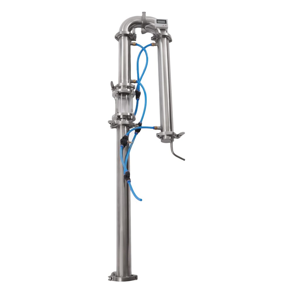 Tubular Distillation Tower with Sight Glass Copper Mesh 2'' Domestic Brewing Equipment Moonshine Distiller for Liquor, Fruit Wine, Wine and Grain Wine