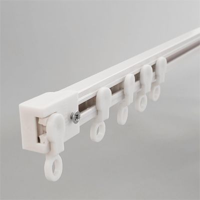 ACHZYFT Self-Adhesive Curtain Track,Ceiling Mounted Or Wall Mounted Curtain Rail, Room Dividers, Easily Cut to Size(Size:4.1M,Color:White - Wall Mounted)