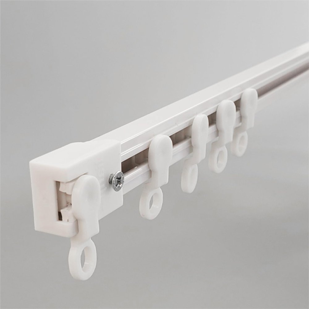 ACHZYFT Self-Adhesive Curtain Track,Ceiling Mounted Or Wall Mounted Curtain Rail, Room Dividers, Easily Cut to Size(Size:4.1M,Color:White - Wall Mounted)