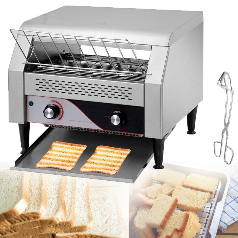 Commercial Conveyor Toaster,300 Slices/Hour Steel Restaurant Toasters,Industrial Conveyor Toaster,Professional Toaster,For Restaurants Bakeries Hotel Buffets