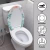 Babrukda Vintage Sea Turtle Print Toilet Cushion Elongated Toilet Lid Seat Cover, Elastic Edge Non-slip Stay in Place Standard Oblong Bathroom Toilet Accessories view 3