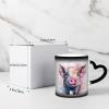 Dwrepo Watercolor Pig Art Print Color Changing Mug Ceramic Coffee Mug Funny Heat Sensitive Mug Creative Tea Cup For Office Home Gift view 4