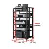 5 Tiers AV Media Stand Corner Shelf, CD Rack Entertainment Stereo Component Organizer with Height Adjustable Wooden Shelf, for Home/Office/Audio Video/DJ/Theater view 2