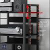 5 Tiers AV Media Stand Corner Shelf, CD Rack Entertainment Stereo Component Organizer with Height Adjustable Wooden Shelf, for Home/Office/Audio Video/DJ/Theater view 4