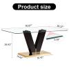 BAOPIN Glass Dining Table Set for 6, 71" Dining Table Set for 6, Dining Room Table Set for 6, Glass Tabletop and MDF Base view 2