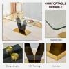 BAOPIN Glass Dining Table Set for 6, 71" Dining Table Set for 6, Dining Room Table Set for 6, Glass Tabletop and MDF Base view 3