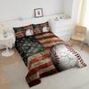 Erosebridal American Flag Comforter Set, Boys Baseball Bedding Set Full Size Sports Games Down Comforter United States Federations Stars Stripes Quilt for Kids Teens Bedroom, Baseball Gift for Boys view 3