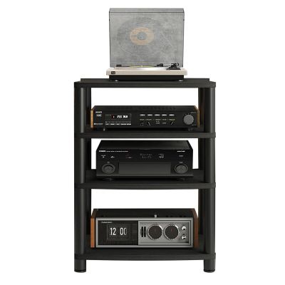 4 Tier Audio Shelf Audio Rack, Entertainment Stereo Component Storage Rack, HiFi Racks and Stands Audio Rack Cabinet for Home/Office/Audio Video/DJ/Theater, 60x48x88cm (Size : A)