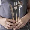 Beige Silverware Set for 12, 36 Piece Wooden handles Stainless Steel Tableware in Ergonomic Design Size and Weight Food Grade Stainless Steel Including Steak Knife Fork and Spoon for Christmas view 3