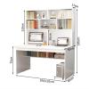 ALEEIK Study Desk with with Storage Shelves, Home Office Computer Desk Modern Study Writing Desk Compact Office Desk & Workstation(120CM, White) view 2
