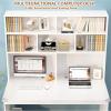 ALEEIK Study Desk with with Storage Shelves, Home Office Computer Desk Modern Study Writing Desk Compact Office Desk & Workstation(120CM, White) view 3