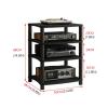 4 Tier Audio Shelf Audio Rack, Entertainment Stereo Component Storage Rack, HiFi Racks and Stands Audio Rack Cabinet for Home/Office/Audio Video/DJ/Theater, 60x48x88cm (Size : D) view 2