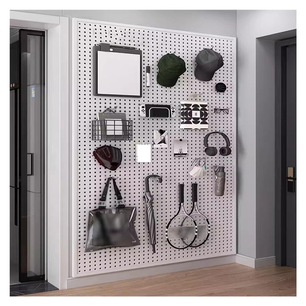 XILYZMO Pegboard, Tool Organization Panels, Metal Peg Board Tool Organization Storage System Pegboard Wall Organizer Kit for Workbench Garage Shop(100x30cm)