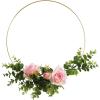 POTRUWE 10PCS Metal Floral Hoops Centerpiece with Wood Place Card Holders, Wreath Macrame Gold Hoop Rings for DIY Wedding Table Decor Dream Catcher view 4