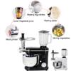 OHaGiN 1500W 3-in-1 Food Processor with 7-Speed Mixer, Meat Grinder, Juicer, and 6L Stainless Steel Bowl for Efficient Kneading and Dough Making,Black view 2