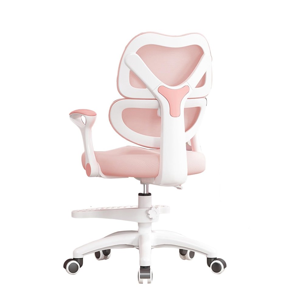 BXKCFYBSQ Kids Learning Computer Chair with Adjustable Armrests and Footrest, Ergonomic Kids Task Student Chair for Teen Boys Girls Home Bedroom School (Color : Pink)