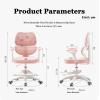 BXKCFYBSQ Kids Learning Computer Chair with Adjustable Armrests and Footrest, Ergonomic Kids Task Student Chair for Teen Boys Girls Home Bedroom School (Color : Pink) view 2