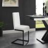 Casabianca Home Fontana Set of 2 Armless PU Leather Modern Dining Chairs with Metal Leg, White - for Dining Room view 2