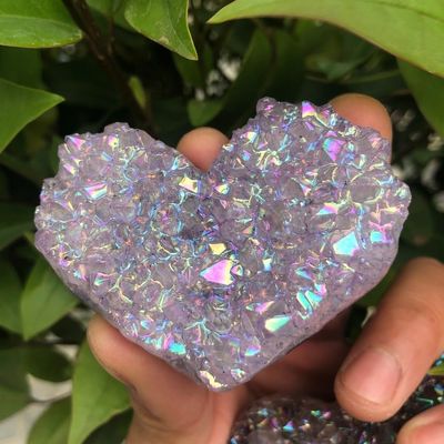 KatLin Titanium Rainbow Amethyst core Stone Healing Crystal Crystal Halo Angel Halo Ornaments (Size : 1pcs)