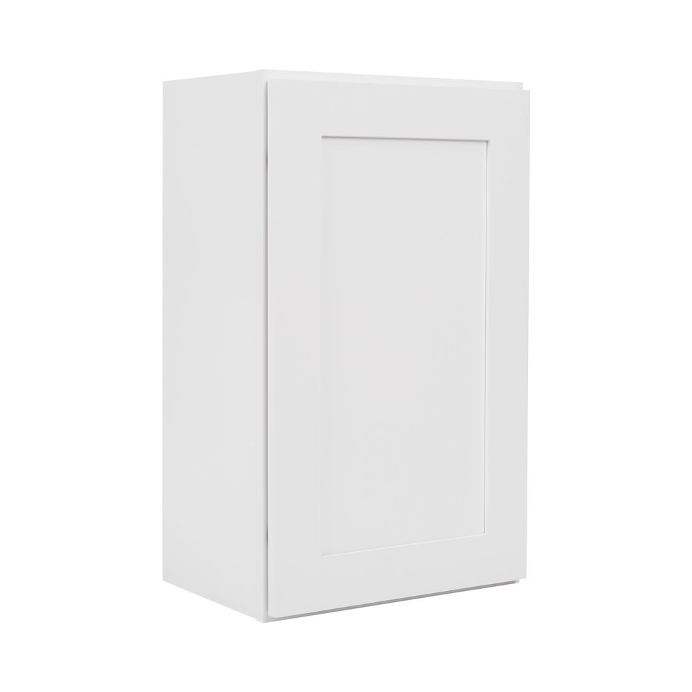 ONESTOCK White Shaker Wall Cabinet - Ready to Assemble, Perfect for Kitchen, Laundry, and Bathroom Storage - 15" W x 30" H x 12" D
