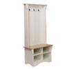 Taylor & Logan Olive Hall Tree with Divided Cubby Storage Bench and Coat Hooks, Set of 1, Weathered Natural Seat/Warm White Frame view 2