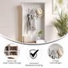 Taylor & Logan Olive Hall Tree with Divided Cubby Storage Bench and Coat Hooks, Set of 1, Weathered Natural Seat/Warm White Frame view 3