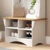 Taylor & Logan Olive Hall Tree with Divided Cubby Storage Bench and Coat Hooks, Set of 1, Weathered Natural Seat/Warm White Frame view 4