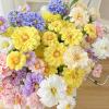 HXSCOO 90cm Artificial Peony Long Branch Double Petal Marigold Decorative Flower (Color : Blue) view 3