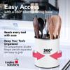 Cooler Kitchen White Rotating Extra Large Stainless Steel Utensil Holder Caddy with Sturdy No-Tip Weighted Base, Removable Divider, and Gripped Insert - Dishwasher Safe Metal Cooking Utensil Holder view 2