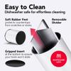 Cooler Kitchen White Rotating Extra Large Stainless Steel Utensil Holder Caddy with Sturdy No-Tip Weighted Base, Removable Divider, and Gripped Insert - Dishwasher Safe Metal Cooking Utensil Holder view 3