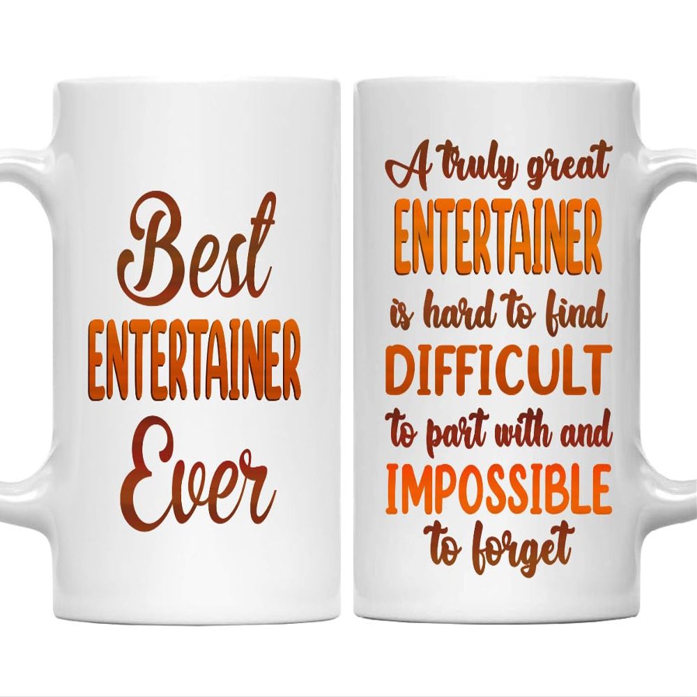 MONIZILUCKY Gifts For Entertainer - Best Entertainer Ever Mug - Entertainer Gifts - 11oz White Ceramic Mug for Office, Women, Men, Work Friends, Coworkers - Thanksgiving, Birthday, Christmas Gift