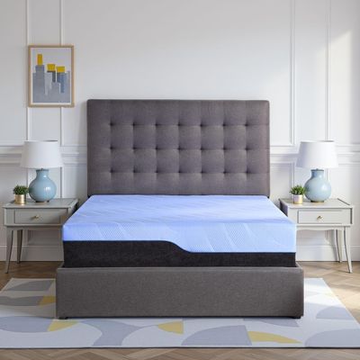 Bridgevine Home Refresh 6-Layer Hybrid Latex Foam and Coil Mattress, 12 inches, Mattress-in-a-Box, Twin XL Size, Blue Ice Cover